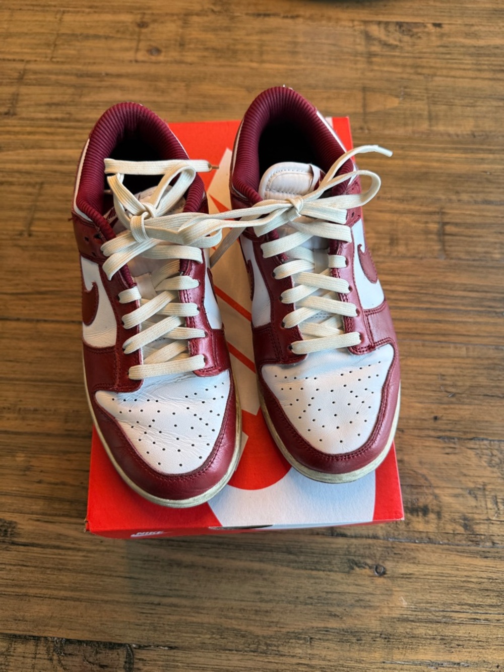 Nike Dunk Low PRM team red white Retro Sneakers size 8